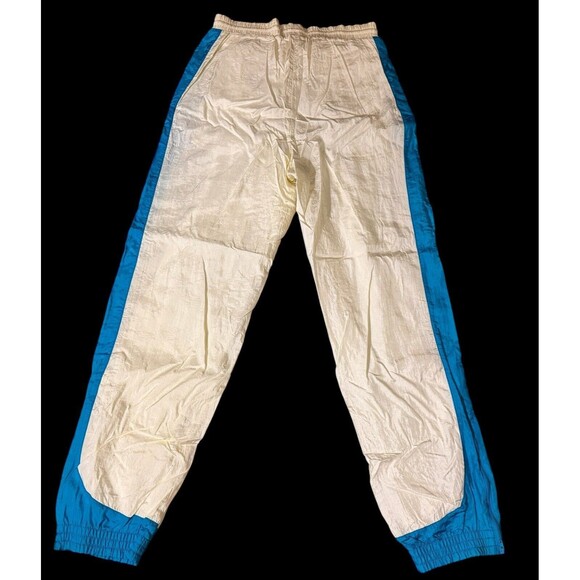 Vtg 90s Y2k sportswear Nylon Blue Track Sweatpants Color block white blue S - Picture 11 of 13
